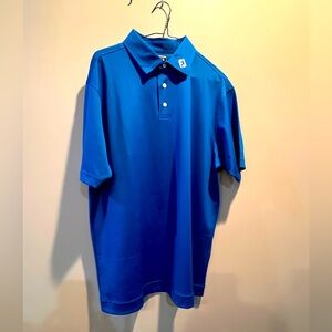 XL FootJoy Athletic Fit Blue Polo Shirt FJ on Collar